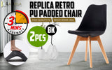 NNEDSZ 2 Set Blue Retro Dining Cafe Chair Padded Seat