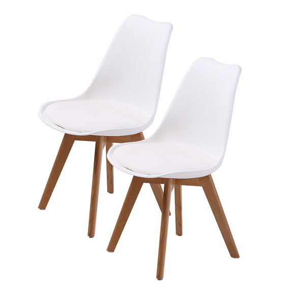 NNEDSZ 2 Set White Retro Dining Cafe Chair Padded Seat