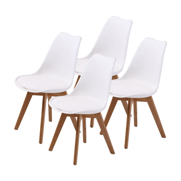 NNEDSZ 4 Set White Retro Dining Cafe Chair Padded Seat