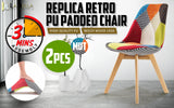 NNEDSZ 2 Set Multi Colour Retro Dining Cafe Chair Padded Seat