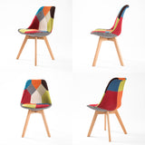 NNEDSZ 2 Set Multi Colour Retro Dining Cafe Chair Padded Seat