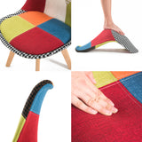 NNEDSZ 2 Set Multi Colour Retro Dining Cafe Chair Padded Seat