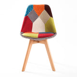 NNEDSZ 2 Set Multi Colour Retro Dining Cafe Chair Padded Seat