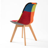 NNEDSZ 2 Set Multi Colour Retro Dining Cafe Chair Padded Seat