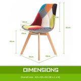 NNEDSZ 2 Set Multi Colour Retro Dining Cafe Chair Padded Seat