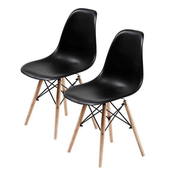 NNEDSZ 2 Set Black Retro Dining Cafe Chair DSW PP