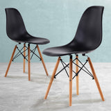 NNEDSZ 2 Set Black Retro Dining Cafe Chair DSW PP
