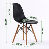 NNEDSZ 2 Set Black Retro Dining Cafe Chair DSW PP