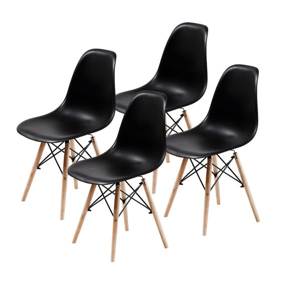 NNEDSZ 4 Set Black Retro Dining Cafe Chair DSW PP