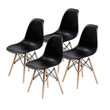NNEDSZ 4 Set Black Retro Dining Cafe Chair DSW PP