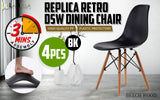 NNEDSZ 4 Set Black Retro Dining Cafe Chair DSW PP