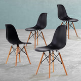 NNEDSZ 4 Set Black Retro Dining Cafe Chair DSW PP