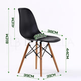 NNEDSZ 4 Set Black Retro Dining Cafe Chair DSW PP