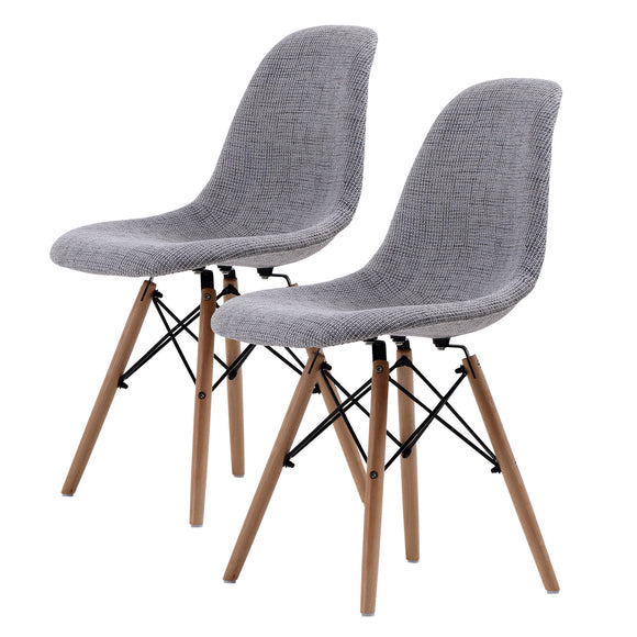 NNEDSZ 2 Set Grey Retro Dining Cafe Chair DSW Fabric