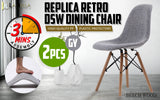 NNEDSZ 2 Set Grey Retro Dining Cafe Chair DSW Fabric