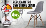 NNEDSZ 4 Set Grey Retro Dining Cafe Chair DSW Fabric