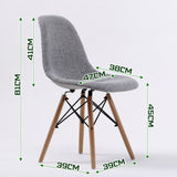 NNEDSZ 4 Set Grey Retro Dining Cafe Chair DSW Fabric