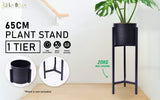 NNEDSZ 65cm Black Plant Stand Planter Shelf Rack 1 Tier Steel