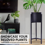 NNEDSZ 65cm Black Plant Stand Planter Shelf Rack 1 Tier Steel