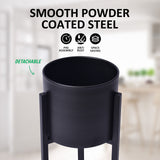 NNEDSZ 65cm Black Plant Stand Planter Shelf Rack 1 Tier Steel