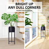 NNEDSZ 65cm Black Plant Stand Planter Shelf Rack 1 Tier Steel