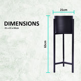 NNEDSZ 65cm Black Plant Stand Planter Shelf Rack 1 Tier Steel