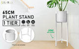 NNEDSZ 65cm White Plant Stand Planter Shelf Rack 1 Tier Steel