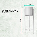 NNEDSZ 65cm White Plant Stand Planter Shelf Rack 1 Tier Steel