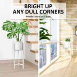 NNEDSZ 2 Set 65cm White Plant Stand Planter Shelf Rack 1 Tier Steel