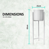 NNEDSZ 2 Set 65cm White Plant Stand Planter Shelf Rack 1 Tier Steel