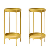 NNEDSZ 2 Set 50cm Gold Plant Stand Planter Shelf Rack 2 Tier Steel
