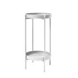 NNEDSZ 50cm White Plant Stand Planter Shelf Rack 2 Tier Steel