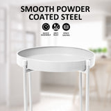 NNEDSZ 50cm White Plant Stand Planter Shelf Rack 2 Tier Steel