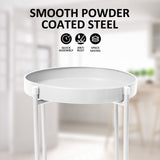 NNEDSZ 2 Set 50cm White Plant Stand Planter Shelf Rack 2 Tier Steel