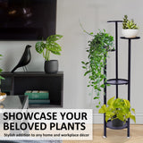 NNEDSZ 100cm Black Plant Stand Planter Shelf Rack 5 Tier Steel