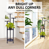 NNEDSZ 100cm Black Plant Stand Planter Shelf Rack 5 Tier Steel
