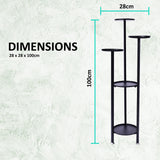 NNEDSZ 100cm Black Plant Stand Planter Shelf Rack 5 Tier Steel