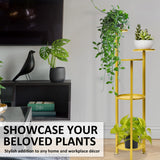 NNEDSZ 100cm Gold Plant Stand Planter Shelf Rack 5 Tier Steel