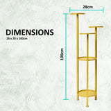NNEDSZ 100cm Gold Plant Stand Planter Shelf Rack 5 Tier Steel
