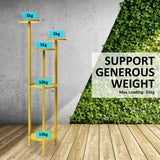 NNEDSZ 122cm Gold Plant Stand Planter Shelf Rack 5 Tier Steel
