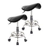 NNEDSZ Forever Beauty 2 Set Black Salon Barber Stool Swivel Saddle Type