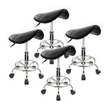NNEDSZ Forever Beauty 4 Set Black Salon Barber Stool Swivel Saddle Type