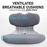 NNEDSZ Grey Slender Chair Posture Correction Seat Floor Lounge Stackable