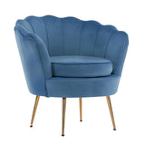 NNEDSZ Shell Scallop Navy Blue Armchair Lounge Chair Accent Velvet