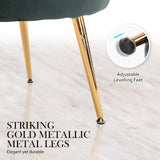 NNEDSZ Shell Scallop Green Armchair Accent Chair Velvet + Round Ottoman Footstool