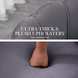 NNEDSZ Shell Scallop Grey Armchair Accent Chair Velvet + Round Ottoman Footstool