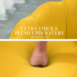 NNEDSZ Shell Scallop Yellow Armchair Accent Chair Velvet + Round Ottoman Footstool