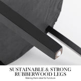 NNEDSZ Black French Provincial Dining Chair Ring Studded Lisse Velvet Rubberwood