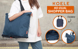 NNEDSZ Navy Shopper Bag Tote Bag Foldable Travel Laptop Grocery KO-DUAL