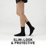 NNEDSZ 5 Pack Large Black 3D Seamless Crew Socks Slim Breathable